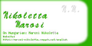 nikoletta marosi business card